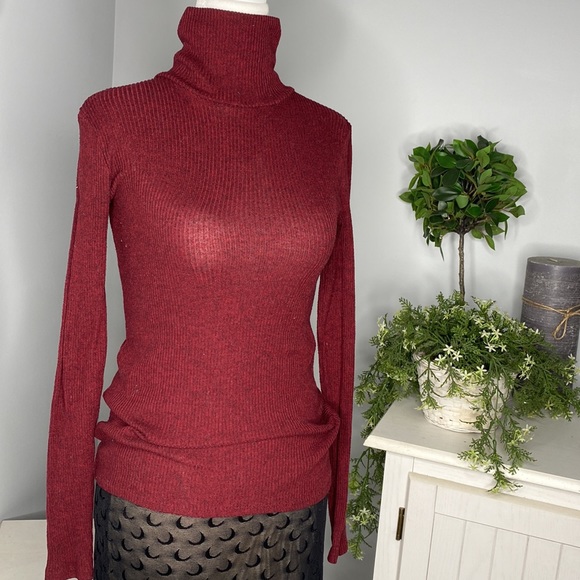 Mossimo supply co burgundy turtleneck sweater S - Picture 1 of 5
